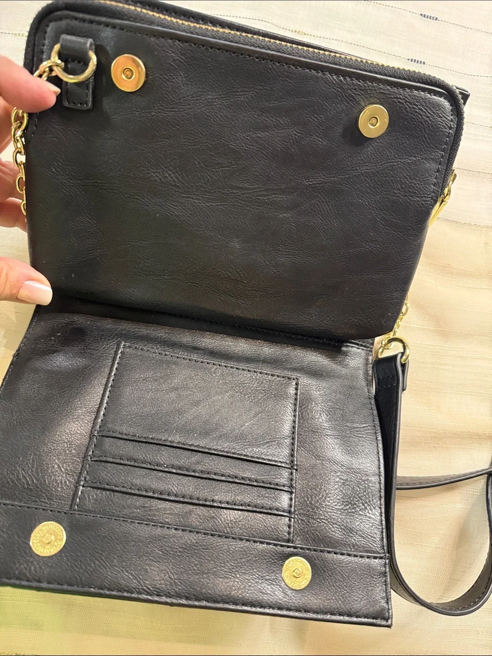 Steve Madden Black Crossbody with Multicolor Logo Print NWOT